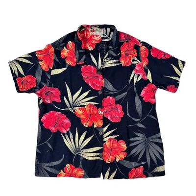 Camisa Hawaiana Hilo Hattie Vintage Años 90 Mujer 2XL Hibisco Floral Foto 1 de 4