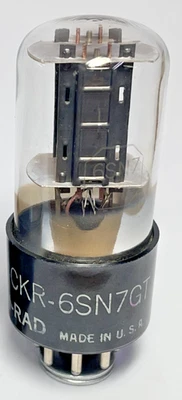 6SN7 GT tube  JAN-CKR Ken-Rad parallel plates,NOS USA,SC133, early 50*s VT-231 - Image 1 of 4