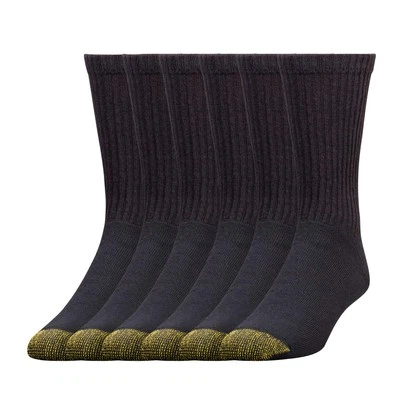 NEW Gold Toe Men's Cotton Crew Premium Black Athletic Socks 3 Pairs, 6 to 12.5 - Image 1 of 4