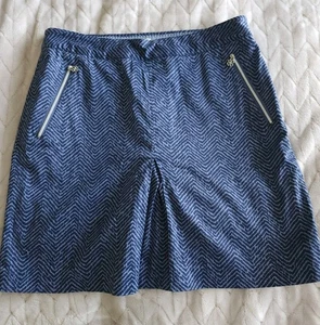 Clover Bobby Jones Blue Abstract Zig Zag Print Golf Skirt Skort Size 6 EUC Cute! - Picture 1 of 13