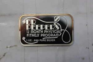 Dr Peepers Physical Fitness Program  1oz Silver Vintage Art Bar November - Picture 1 of 3