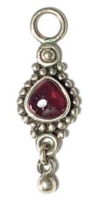 Sterling Silber Doug Paulus Granat Anhänger 31mm x 10mm - Bild 1 von 3