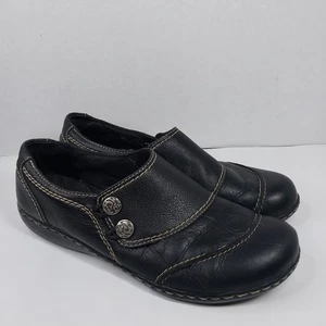 Zapatos Mocasines Clarks Bendables Ashland Alpine Talla 9.5 Cuero Negro Cómodos - Imagen 1 de 12