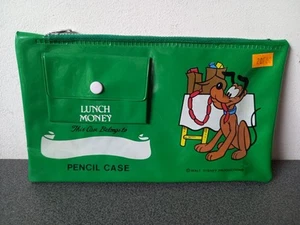 TROUSSE ECOLIER VINTAGE PLUTO WALT DISNEY PENCIL CASE LUNCH MONEY 21 CMX12 CM - Imagen 1 de 6