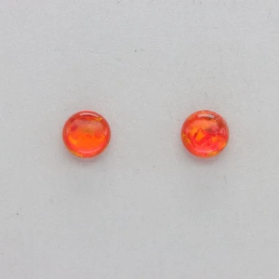 Pendientes/Plata esterlina 925 con poste redondo rojo naranja brillante 307e Foto 1 de 4