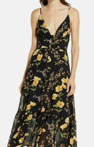 Reformation Jaden Floor Length Floral Print Dress Size 8 - Picture 1 of 7