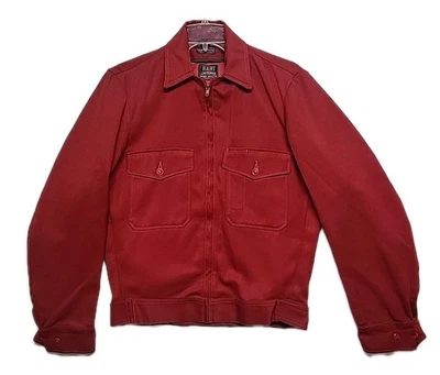 VTG 1950S HART Whipcord Mechanic  Jacket Removable Liner Red 38 R Union MadeUSA. - Image 1 of 4