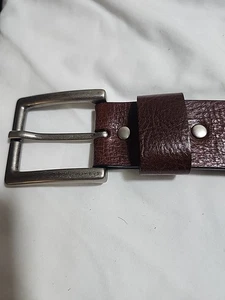 Kenneth Cole Leather Belt Brown Size 38 Italian Leather with Buckle Men's - Picture 1 of 7