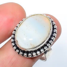 Natural Botswana Agate 925 Sterling Silver Plated Handmade Ring s.10.5 TR7533-54
