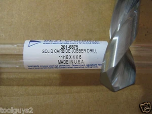 11/16" (.6875) JOBBER (STD) CARBIDE 25 deg HELIX 118 deg SPLIT PT DRILL "NEW" - Picture 1 of 2