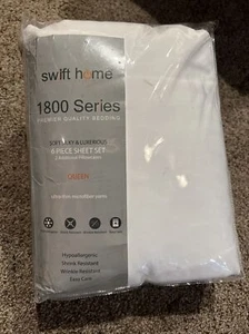 Swift Home 1800 Series-6 Piece Sheet Set- QUEEN. WHITE - Picture 1 of 5