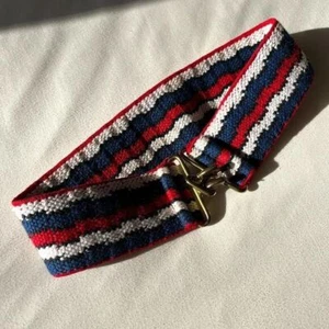 vintage 80s red white and blue elastic waist belt womens xs - Picture 1 of 3