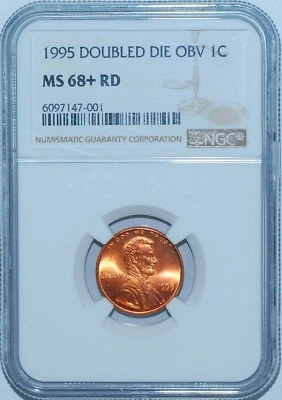 1995 NGC MS68+RD FS-101 Red DDO Doubled Die Obverse Lincoln Cent - Image 1 of 4