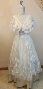 Vestido de novia vintage Gunne Sax encaje manga acampanada*talla 7 boho, pradera, casa de campo*usado en excelente estado  - Imagen 1 de 24