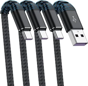 3 Pk 10FT Fast Charging Braided Cable Type C iPhone 15 16 Samsung S8 S10 S20 S21 - Picture 1 of 13