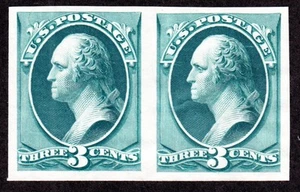 US 207P3 3c Washington Proof on India Paper Pair VF-XF SCV $80 - Picture 1 of 2