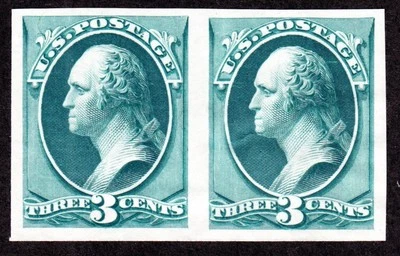 US 207P3 3c Washington Proof on India Paper Pair VF-XF SCV $80 - Image 1 of 2