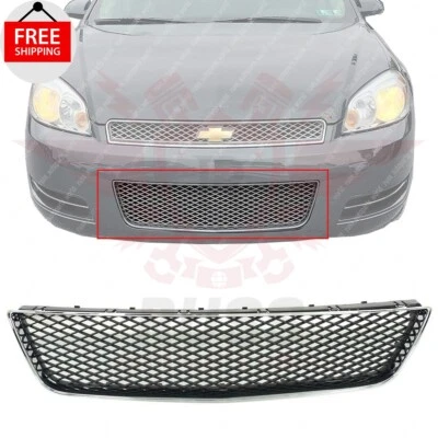 New Front Bumper Grille Chrome with Black Fits 2006-2013 Chevrolet Impala Sedan Foto 1 de 4