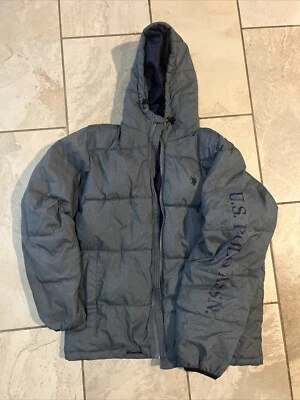 Abrigo Chaqueta Puffer U.S. Polo Assn Gris Para Hombre Talla L Plumón *LEER* Foto 1 de 4