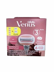 Gillette Venus Value Pack Razor Blades 3 Blades 6 Cartridges W/ VITAMIN E SEALED - Picture 1 of 1