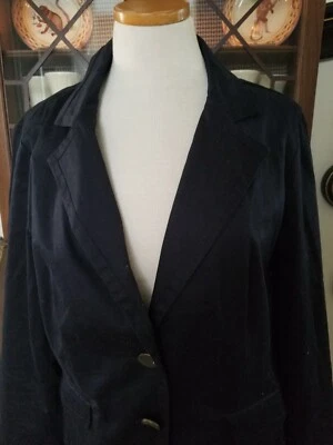 Usado en excelente estado Willi Smith talla 10 L azul marino 2 piezas algodón traje chaqueta pantalones blazer Foto 1 de 4