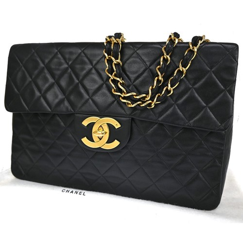 CHANEL CC Maxi Jumbo Materasso 34 Catena Borsa a tracolla Pelle Nera GHW 859RH997