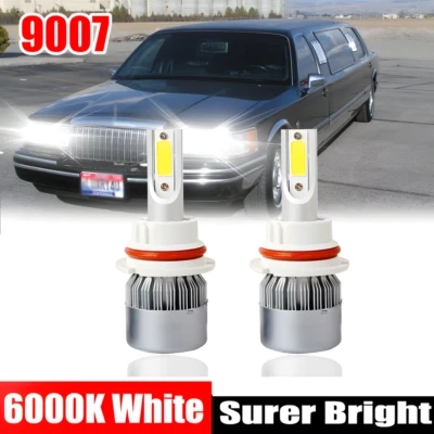 6000K 2 piezas 9004 LED faros bombillas de haz alto/bajo para Lincoln Town Car 1990-1994 Foto 1 de 4