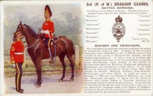 PRINTED MILITARY POSTCARD OF THE 3RD DRAGOON GUARDS (P. OF W.), BY GALE & POLDEN - Picture 1 of 2
