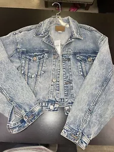 American Eagle Outfitters Jean Jacket Womens Small Blue Denim Long Sleeve - Picture 1 of 7