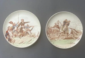 Nos Gloires Militaires, Deux Assiettes En Faïence De Creil Et Montereau - Imagen 1 de 5