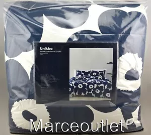 Marimekko Unikko KING Comforter & Shams Set Indigo Navy Blue - Picture 1 of 5