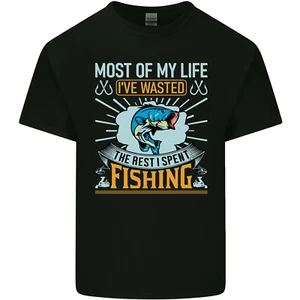 Wasted Life the Rest I Spent Fishing Funny Kids T-Shirt Boys Girls - Picture 1 of 3