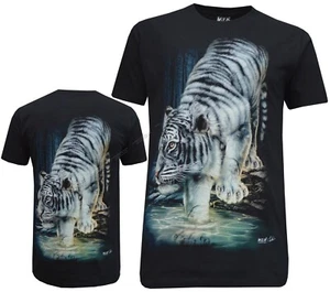 Nueva Camiseta Siberiana Blanca Tigre de Bengala 100% Algodón Brilla en la Oscuridad M - 3XL - Imagen 1 de 3