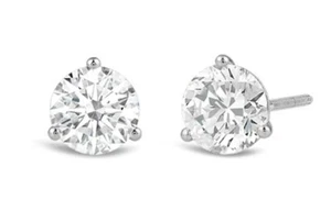 Diamond Stud Earrings 14 carat Martini Stud Earring with 0.27Tw Round G/H Si1 - Picture 1 of 2
