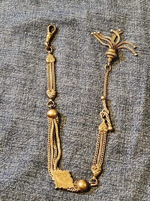 Антикварная викторианская серебряная цепочка для карманных часов - Изображение 1 из 3