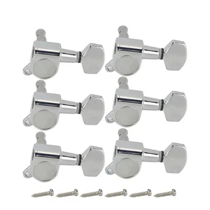 FLEOR 6R Chrom-Gitarrenstimmwirbel Stimmmechaniken Mechaniken Schlüssel - Picture 1 of 14