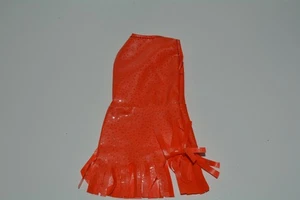 Barbie Clone Vinyl Dress Orange with Fringe Sleeveless  6" Long - Picture 1 of 2