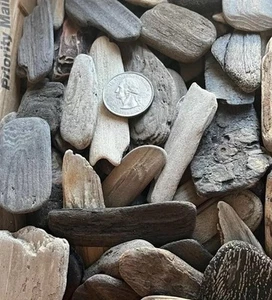 80+ Driftwood Pieces Thin Flat Rustic Beach Wedding Decor Craft Centerpiece Lot - Picture 1 of 12