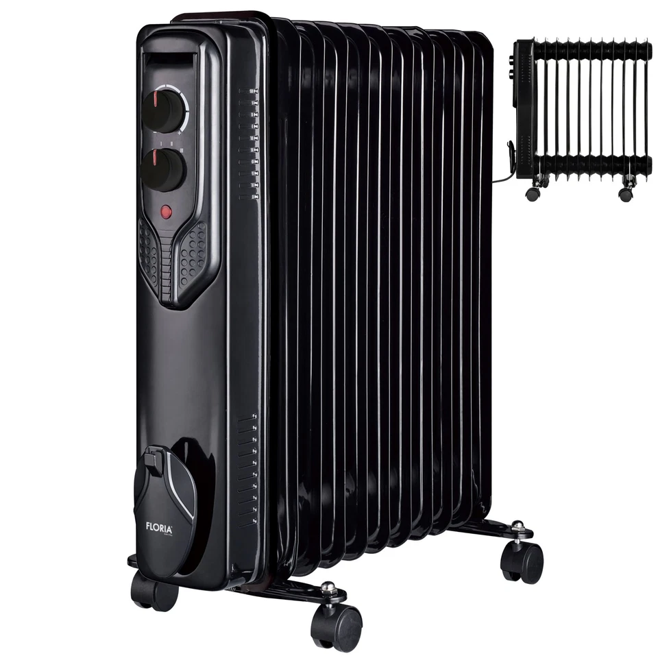 11 Finned Oil Radiator Electric Heater Radiant Mini Heater 2500 Watt Heater - Image 1 of 4