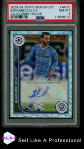 BERNARDO SILVA AUTO-WAVE 035/150 TOPPS MERLIN UEFA CLUB COMP 2023-24 AUBE PSA 8 - Foto 1 di 2
