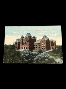 Tarjeta postal vintage de 1918 Parliament Buildings Toronto Ontario Canadá - Imagen 1 de 2