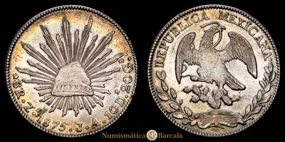 República de México 8 Reales (26,77g) 1875 Zacatecas Ensayador J·A KM-379.13 Foto 1 de 3