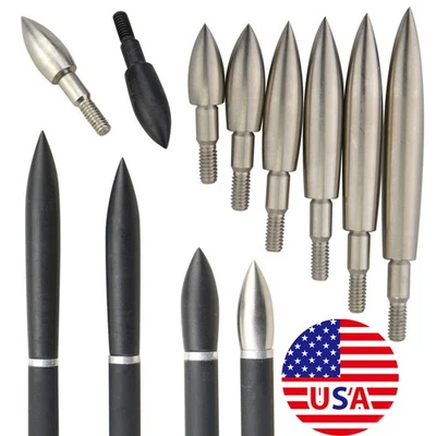 12PK 100-350gr Field Points Arrowheads Archery Broadhead Screw Tips Arrow Target - Image 1 of 4