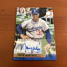 2014 Stadium Club Autographs Gold Foil /25 Maury Wills #SCA-MW Auto Dodgers