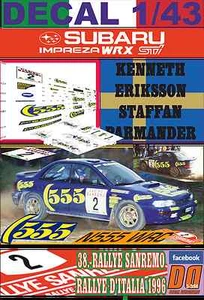 DECAL 1/43 555 K.ERIKSSON R.SANREMO 1996 5th (04) - Picture 1 of 1