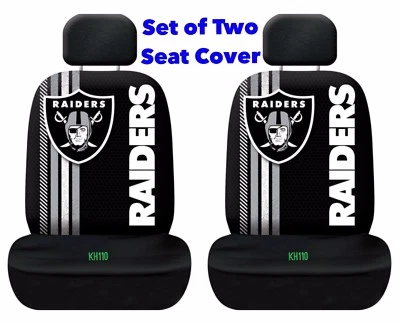 Juego de dos fundas de asiento de auto con logotipo impreso de los Oakland Raiders de la NFL Foto 1 de 4