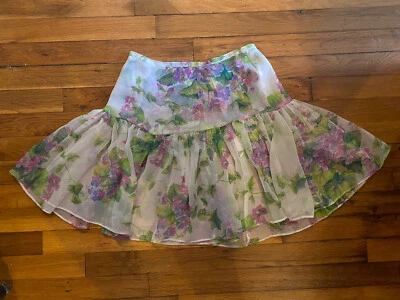 Vintage Betsey Johnson punk label violet print mini skirt - Image 1 of 4