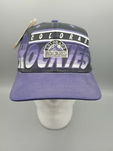 Cappello vintage anni 90 NUOVO con etichette Colorado Rockies LOGO atletico snap back - Foto 1 di 8