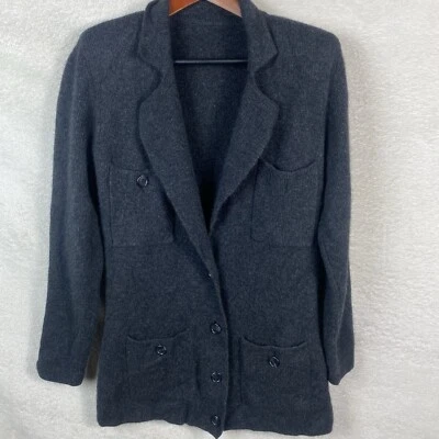 Abrigo Blazer Vintage Nan Duskin Pliladelphia Lana de Cordero y Angora Gris Talla M/L Foto 1 de 4