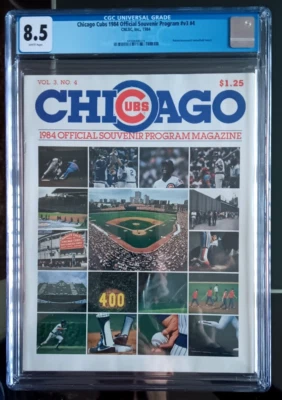 Chicago Cubs 1984 Official Souvenir Program Magazine - Volume 3 Number 4 CGC 8.5 - Image 1 of 3
